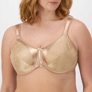 Bali Satin Tracings Bra 3562 Full Coverage T-Shirt Beige Comfort Support 38G